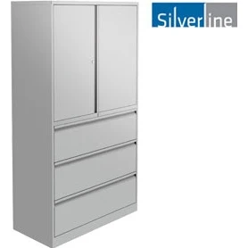 Silverline Combi:Store Cupboard & Drawer Combination Units 3 Silverline Combi:Store Cupboard & Drawer Combination Units
