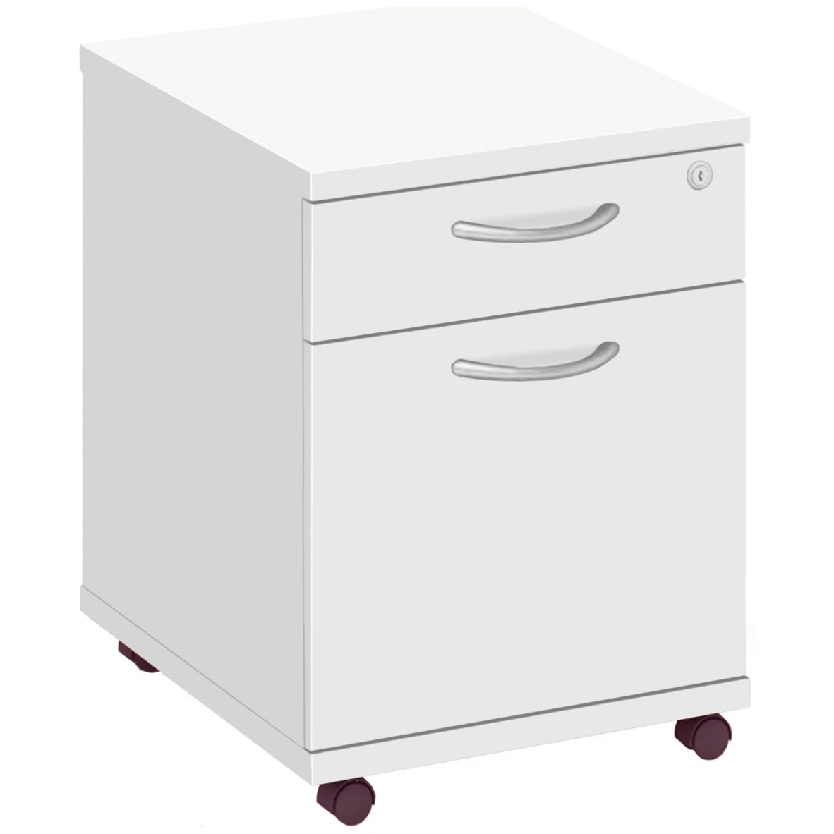 Commerce II White Low Mobile Pedestals 4 Commerce II White Low Mobile Pedestals - Image 2
