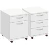 Commerce II White Low Mobile Pedestals -Officefurnitureonline Store 068542