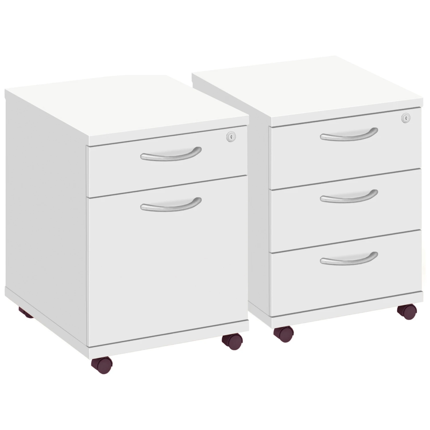 Commerce II White Low Mobile Pedestals 3 Commerce II White Low Mobile Pedestals