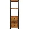 Accrington Reclaimed Wood Narrow Bookcase With Drawers -Officefurnitureonline Store 070413