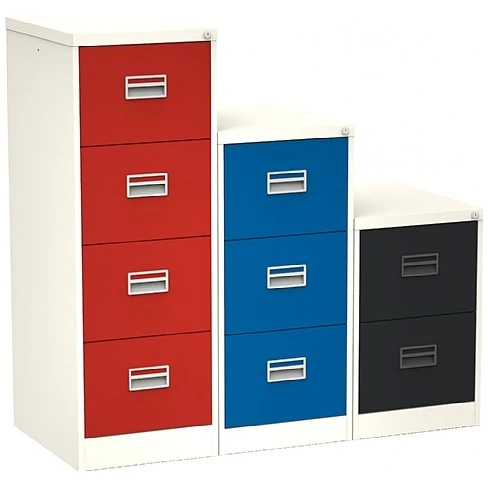 Silverline Two Tone Midi Filing Cabinets 6 Silverline Two Tone Midi Filing Cabinets - Image 4