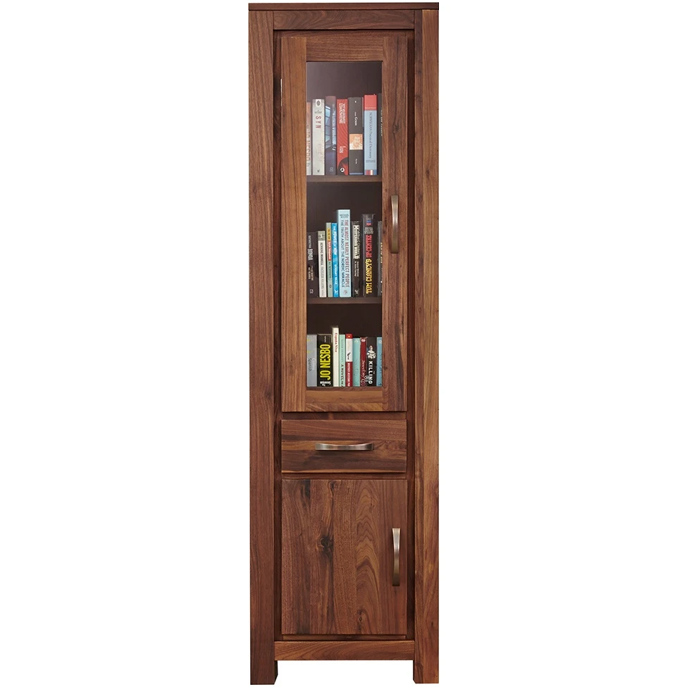 Fernhurst Solid Walnut Narrow Glazed Bookcase 3 Fernhurst Solid Walnut Narrow Glazed Bookcase