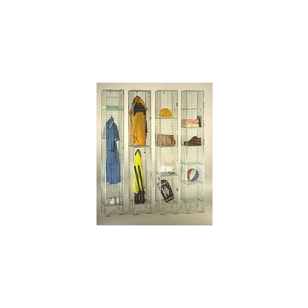 Electroplated Zinc Finish Wire Mesh Lockers Without Doors 3 Electroplated Zinc Finish Wire Mesh Lockers Without Doors
