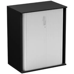 Eclipse Essential Black Tambour Cupboards -Officefurnitureonline Store 089308