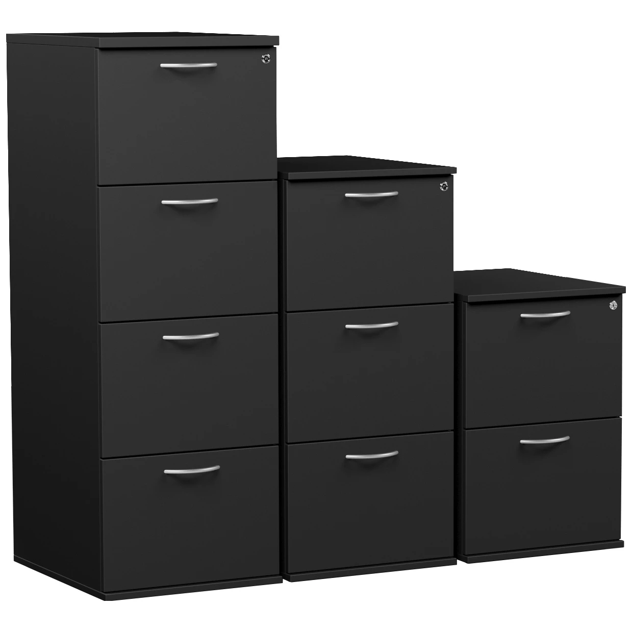 NEXT DAY Eclipse Essential Black Filing Cabinets 3 NEXT DAY Eclipse Essential Black Filing Cabinets
