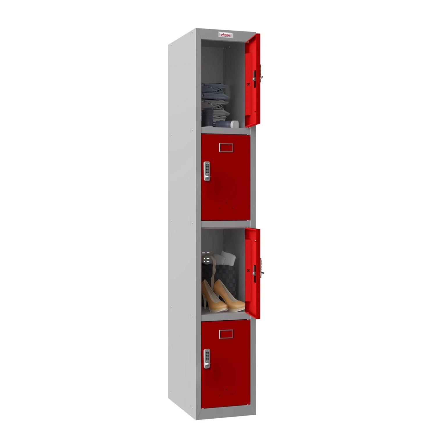 Phoenix PL Series Personal Lockers - 4 Door 1 Column With Electronic Lock 8 Phoenix PL Series Personal Lockers - 4 Door 1 Column With Electronic Lock - Image 6