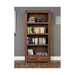 Hampshire Solid Walnut Large 2 Drawer Bookcase